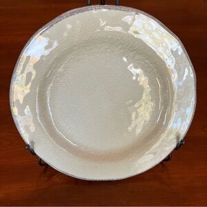 Tag Living Veranda Melamine Dinner Plates Set of 4 Linen Crackled 10.75 inch